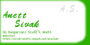 anett sivak business card